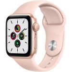 Apple Watch SE A2351 (MYDN2LL/A) GPS 40mm Sport Band (Gold Aluminum, Pink Sand)