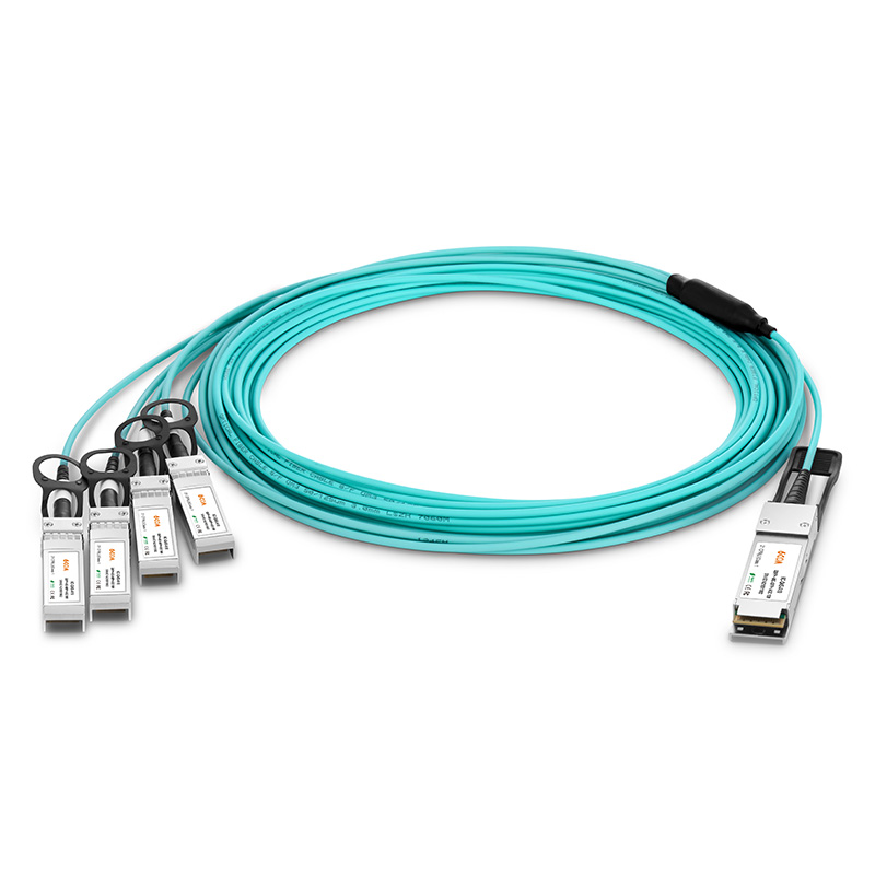 6com-Q4S-A10-40G-AOC1 40G QSFP+ To 4x10G SFP+ Breakout Active Optical Cable - Image 1